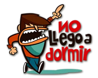 🚶 NO LLEGA A dormir 卡通, 西班牙语, 睡眠, 尖叫, 情绪, 手势, 生气 telegram sticker