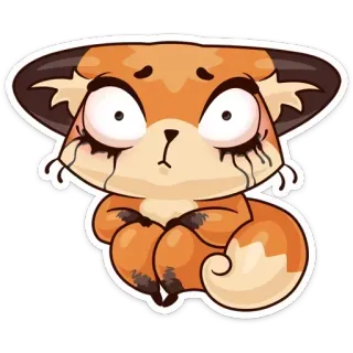 😭 fox, sad, crying, animal, cartoon, sticker telegram sticker