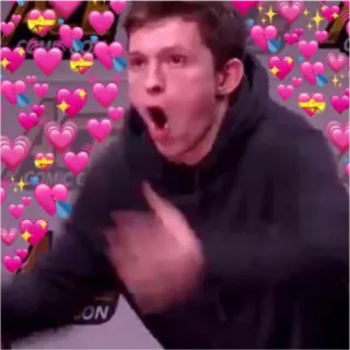 😱 Tom Holland tom holland, herzen, fan, meme, promi, schauspieler telegram sticker