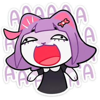 😮 AAAAA การ์ตูน, แมว, หัวเราะ, ตลก, มีม whatsapp sticker