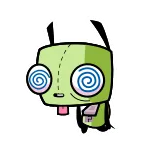 😵‍💫 Gir Invader Zim Kartun, Robot, Alien, Hijau, Lucu telegram sticker