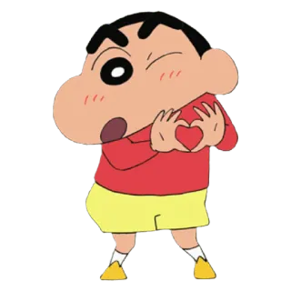 😀 Shin-chan Crayon Shin-chan Anime, Cartoon, Personage, Hart, Kawaii, Schattig telegram sticker