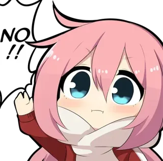 👎 NO!! Anime, No, Rechazo, Negación, Lindo, Dibujos animados whatsapp sticker