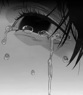 🌟 Traurigkeit, Weinen, Tränen, Auge, Emotion, Manga, Anime telegram sticker