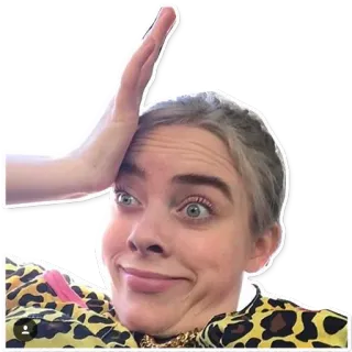🙆 Billie Eilish знаменитость, певец, поп-звезда, смешной, мем telegram sticker