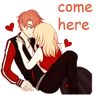 ❤️ come here amor, pareja, romance, corazón telegram sticker