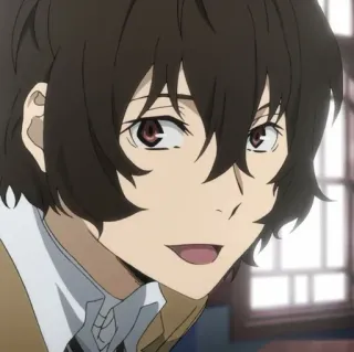 ✨ Osamu Dazai Bungou Stray Dogs อนิเมะ, Bungou Stray Dogs, ดาไซ, โอซามุ ดาไซ, ตัวละคร, ยิ้ม, มังงะ telegram sticker