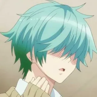 📌 Anime, Erröten, Verlegen, Junge, Cartoon telegram sticker