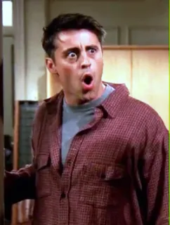 😯 Joey Tribbiani Friends impactado, sorpresa, amigos, joey, joey tribbiani, serie tv, comedia whatsapp sticker