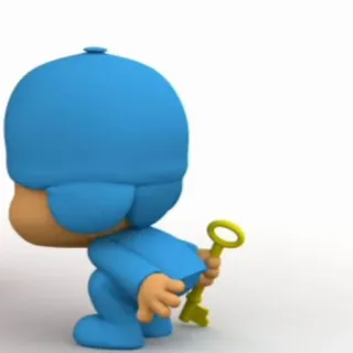 🪡 Pocoyo pocoyo, 卡通, 角色, 动画, 儿童, 钥匙, 友善 whatsapp sticker
