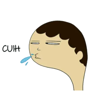 😪 CUH cartoon, face, person, expression telegram sticker