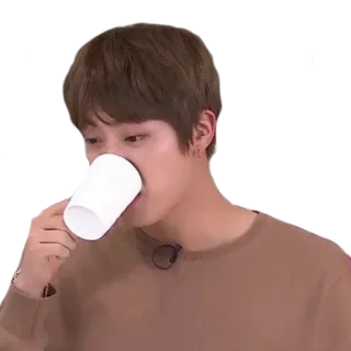 😂 사람, 마시는, 커피, 남자, 유명인, 캐주얼, 실내, 음료 whatsapp sticker