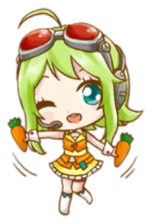 🥳 Chibi, Anime, Zanahoria, Chica, Lindo whatsapp sticker