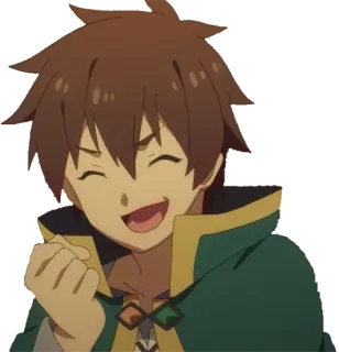😆 Kazuma Satou KonoSuba 动漫, 异世界, 和真, 佐藤, 快乐 telegram sticker