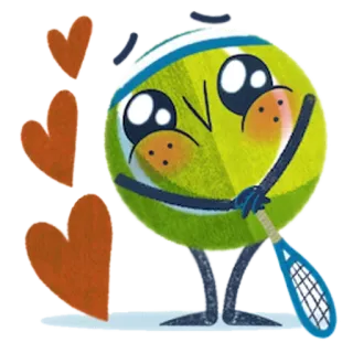 🥰 Tenis, Olahraga, Bola, Imut, Kawaii, Cinta telegram sticker