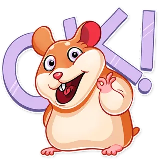 👌 OK! hamster, ok, approval, animal, mammal, rodent, cute telegram sticker