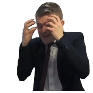 👇 frustrado, empresário, estressado, ansioso, dor de cabeça telegram sticker
