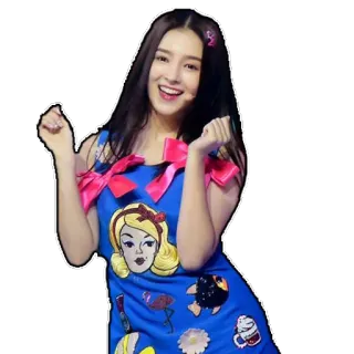 ✊️ donna, ragazza, sorridente, cartone animato, carino, vestito, allegra telegram sticker