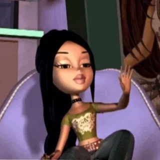 ⚡️ Jade Bratz, boneca, desenho animado, Jade, moda, animação telegram sticker