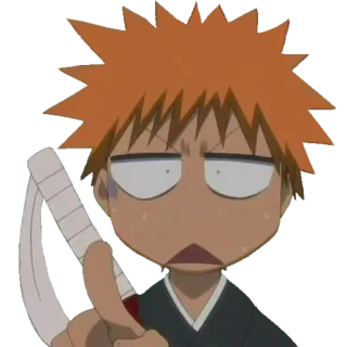 😳 Ichigo Kurosaki Bleach Anime, Manga, Ichigo, Bleach, Postać, Kawaii whatsapp sticker