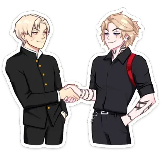 👋 aperto de mão, desenho animado, anime, amigos, acordo, parceria telegram sticker