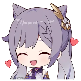 🥰 Keqing Genshin Impact @HAWKSJ anime, game, kawaii, keqing, genshin impact, chibi telegram sticker