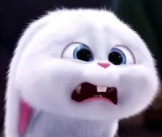 😵 Snowball The Secret Life of Pets conejo, lindo, animal, dibujos animados, kawaii whatsapp sticker