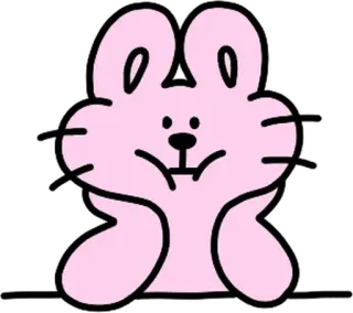 💬 토끼, 귀여운, 분홍색, 만화, 동물 whatsapp sticker