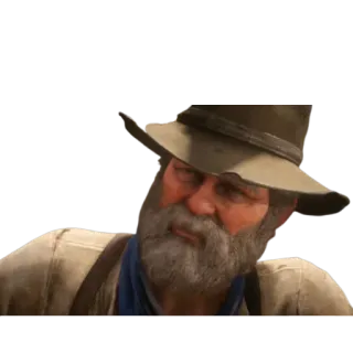 😐 Hosea Matthews Red Dead Redemption 2 anziano, cappello, Red Dead Redemption 2, Hosea, Arthur telegram sticker