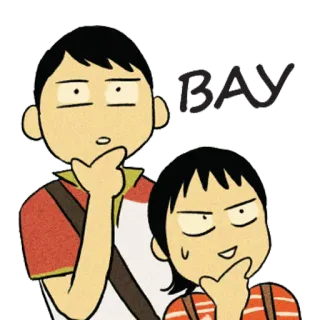😲 BAY การ์ตูน, สติกเกอร์, คิด, สีหน้า, เพื่อน telegram sticker