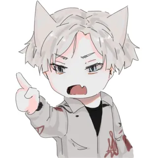 😤 Мультфильм, Аниме, Кот, Средний палец, Оскорбительный telegram sticker