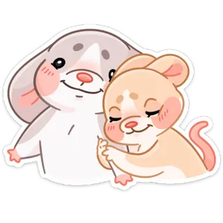 ☺️ hamster, souris, mignon, animaux, rongeurs, câlin telegram sticker