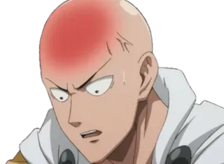 😡 Saitama One-Punch Man Сайтама, Ванпанчмен, аниме, манга, злой, в шоке whatsapp sticker