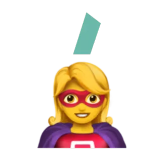 💪 supereroe, emoji, donna, eroe, capelli biondi, maschera telegram sticker