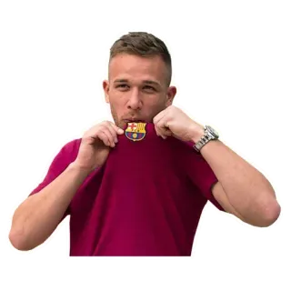 ❤️ 남자, 축구, 바르셀로나, 축구, 로고 telegram sticker