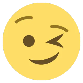 😉 Émoji, Clin d'œil, Visage jaune, Smiley, Expression, Dessin animé whatsapp sticker