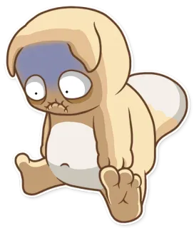 😰 cartoon, animal, puppy, worried, sad, exhausted telegram sticker