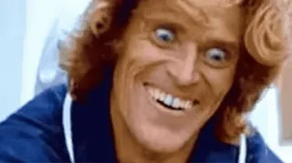 😃 Willem Dafoe Schauspieler, verrückt, Gesicht, Mann, Augen whatsapp sticker