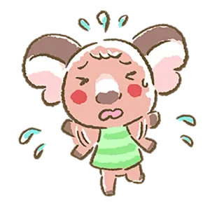 😰 coala, desenho animado, ansioso, suando, fofo, animal, adesivo whatsapp sticker