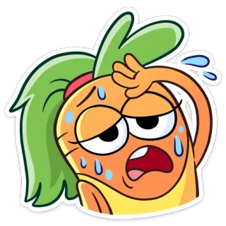🥵 carrot, cartoon, sweating, vegetable, exhausted, hot, animated telegram sticker