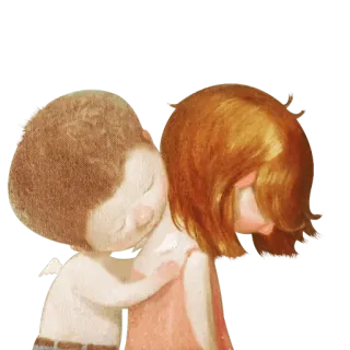 💏 любовь, милый, иллюстрация, нежность, эмоции, пара, привязанность whatsapp sticker