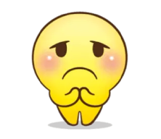 ☹ Emoji, Błaganie, Proszę, Prośba, Słodki, Żółty whatsapp sticker