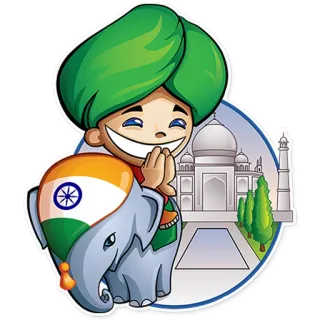 🇮🇳 Indian culture, India, elephant, turban, Taj Mahal telegram sticker