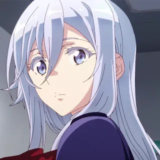 💎 Anime, Garota, Cabelo Branco, Olhos Roxos, Fofa telegram sticker