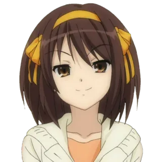 🙂 Haruhi Suzumiya The Melancholy of Haruhi Suzumiya аниме, персонаж, Харухи Судзумия, милый, женский, мультфильм telegram sticker