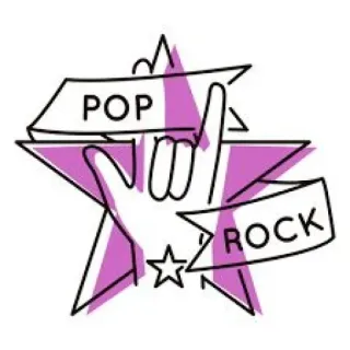 🎶 POP ROCK เพลง, ป๊อป, ร็อก, ท่าทางมือ, ดาว telegram sticker