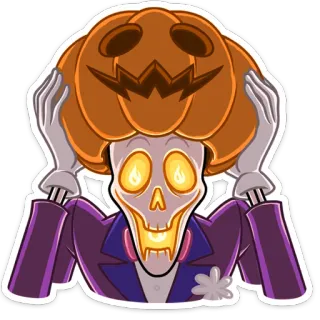 🎃 骸骨, ハロウィン, カボチャ, モンスター, 怖い, キャラクター, ステッカー telegram sticker