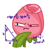 🤔 a = a/b ; tga = b/a роза, растение, математика, уравнение whatsapp sticker
