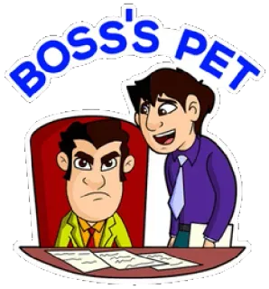 😡 BOSS'S PET patron, bureau, employé, travail, dessin animé, humour whatsapp sticker