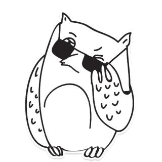 😎 gufo, animale, cartone animato, occhiali, uccelli, figo, adesivo whatsapp sticker